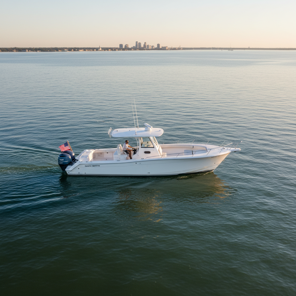 Private charter boat cruising Charleston Harbor